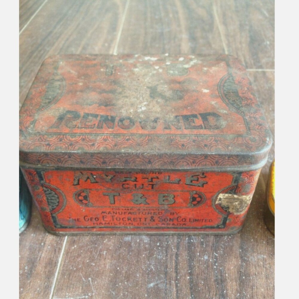 Lot of 3 Vintage Antique Tins Myrtle Cut Edgeworth Murray's Erinmore Farmhouse - Picture 8 of 10